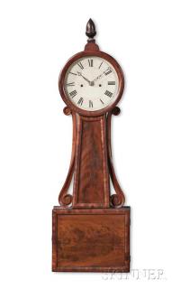 Appraisal: Wood-front Striking Banjo Clock Boston Massachusetts c the mahogany case