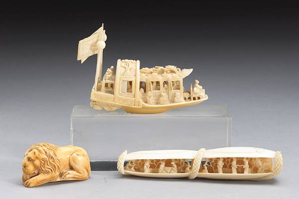 Appraisal: Ivory and Bone Carvings th Century The first carved and