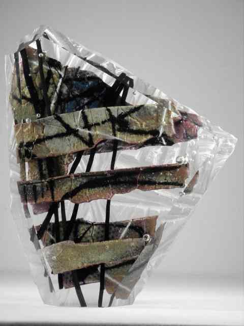 Appraisal: Grant Miller abstract molded art glass sculpture Signed on base