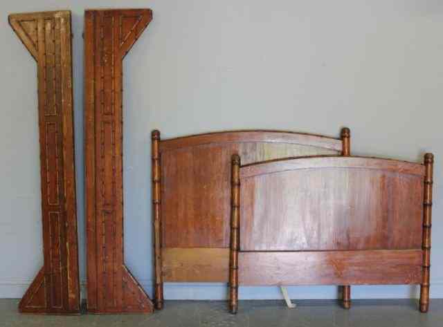 Appraisal: th Century Faux Bamboo Bed From Mt Vernon NY location