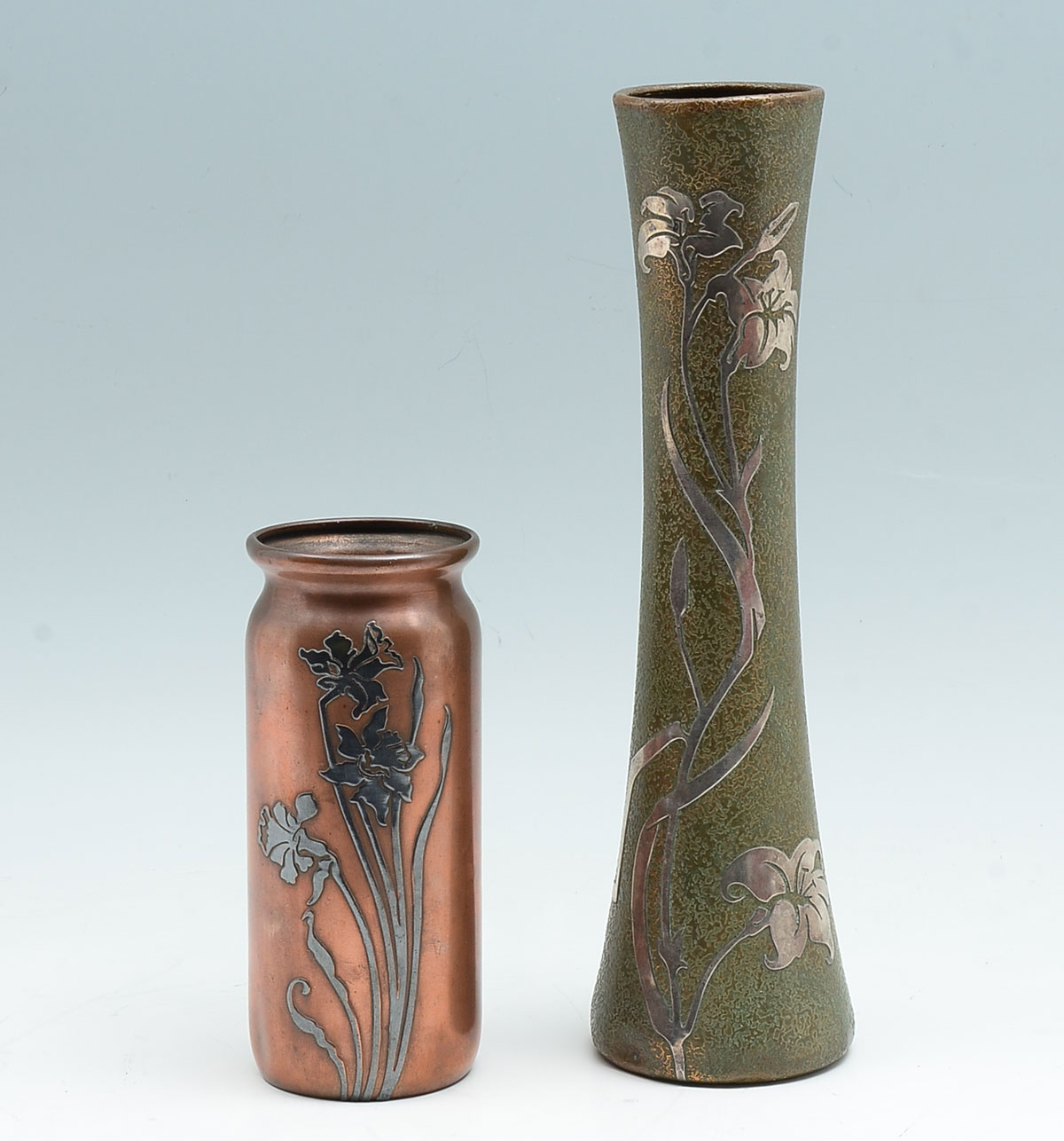 Appraisal: PC HEINTZ SILVERCREST ARTS CRAFTS VASES Comprising - Tall Silvercrest