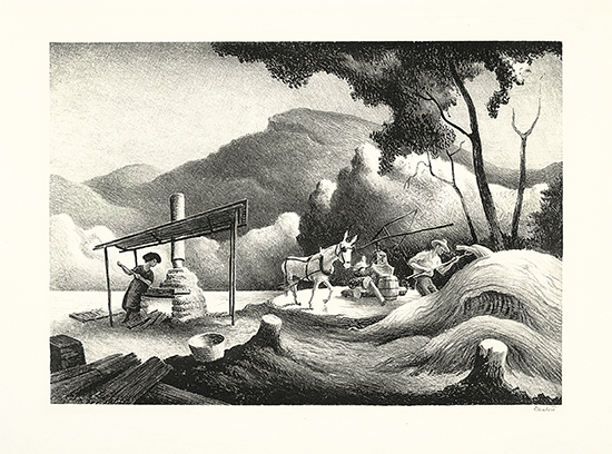 Appraisal: THOMAS HART BENTON Sorghum Mill Lithograph x mm x inches