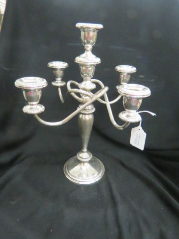 Appraisal: Sterling Silver Candelabra five light gadroon border tall across by