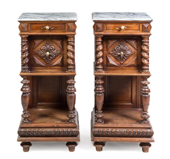 Appraisal: Sale Lot A Pair of Renaissance Revival Mahogany Night Tables