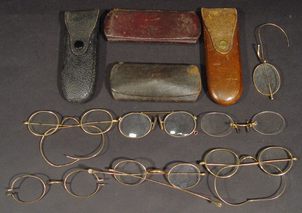 Appraisal: Small collection of Victorian and later gold metal rim spectacles