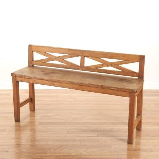 Appraisal: Manner Joseph McHugh oak hall bench Manner Joseph McHugh oak