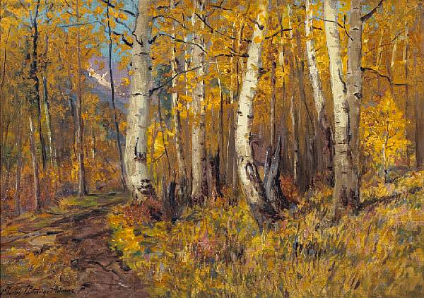 Appraisal: Charles Partridge Adams American - A Path through the Aspens