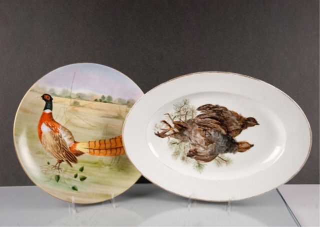 Appraisal: Pheasant Charger and Game Bird Platter Hutchenreuther Marked hand painted