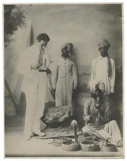 Appraisal: Three Photographs of Raymond with Snake Charmers Raymond Maurice Raymond