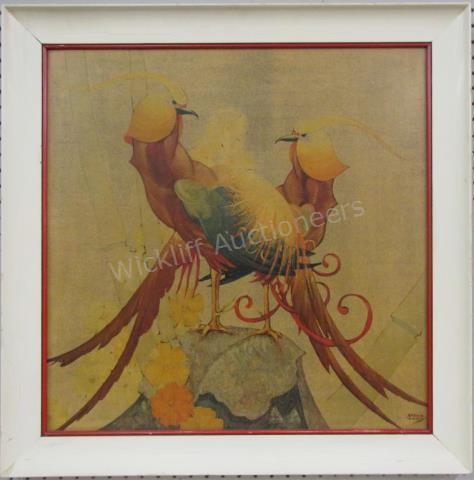 Appraisal: A print depicting two exotic birds after the original by