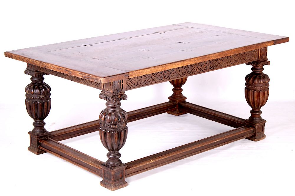 Appraisal: Early Jacobean Style th C Oak Table You are bidding