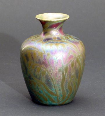 Appraisal: A Clement Massier Golfe Juan lustre vase shouldered form painted