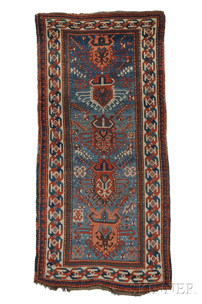 Appraisal: South Caucasian Rug late th century the light blue field