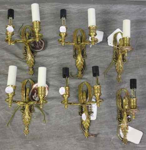 Appraisal: Reynaud Lighting Lot Includes double arm sconces and a pair