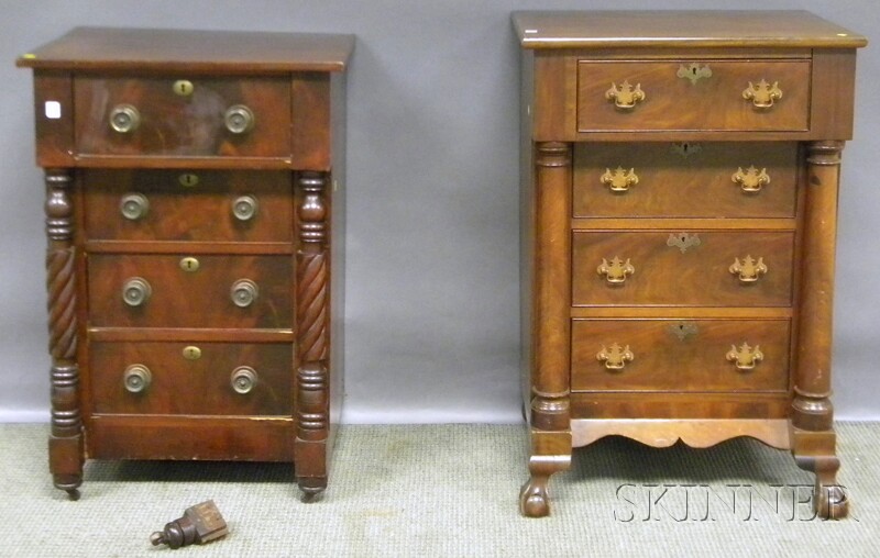 Appraisal: Two Classical-style Mahogany Four-drawer Chests one th and one th