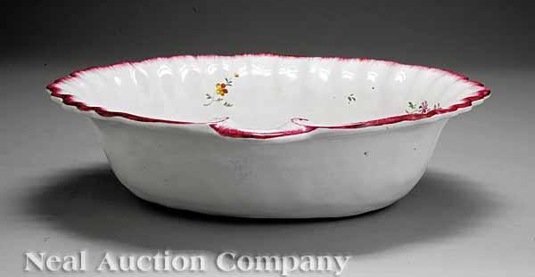 Appraisal: An Antique French Faience Wash Basin Strasbourg marked with a