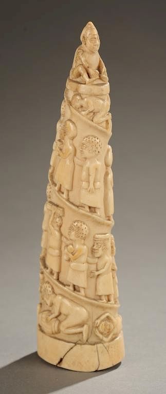 Appraisal: Loango carved ivory tusk th century A carved ivory tusk