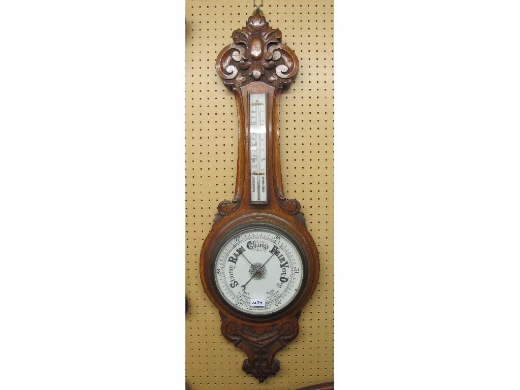 Appraisal: Victorian oak banjo wall barometer