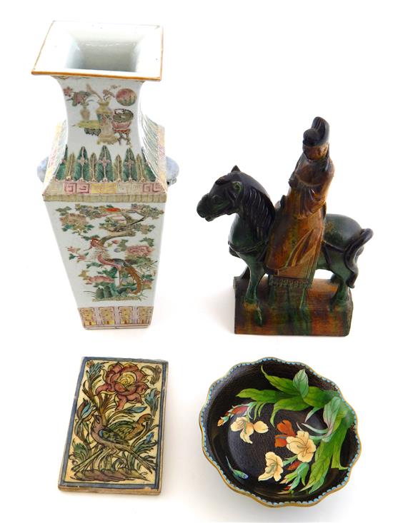 Appraisal: ASIAN four decorative arts including cloisonn and ceramics Chinese Famille