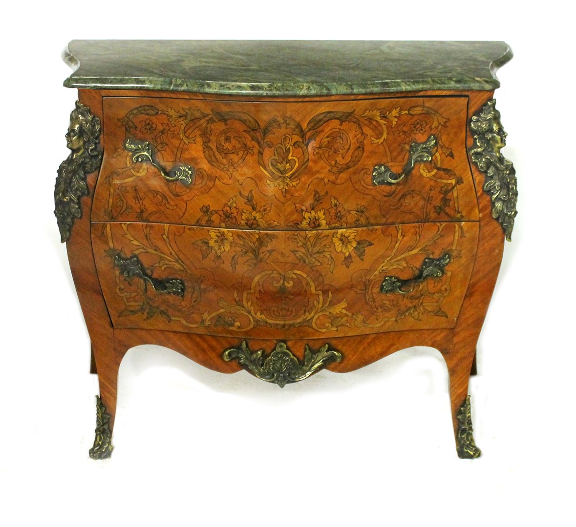 Appraisal: A Louis XV style commode the serpentine marble top over