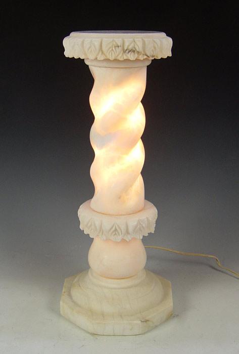 Appraisal: ILLUMINATED ALABASTER PEDESTAL Lights from interior '' h x ''