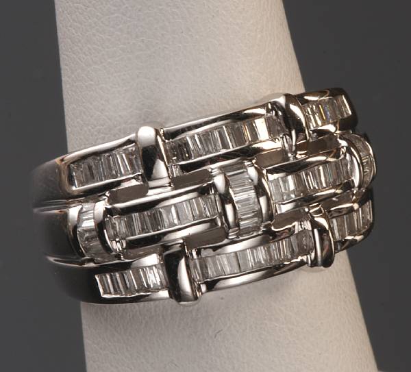 Appraisal: A diamond and k white gold band