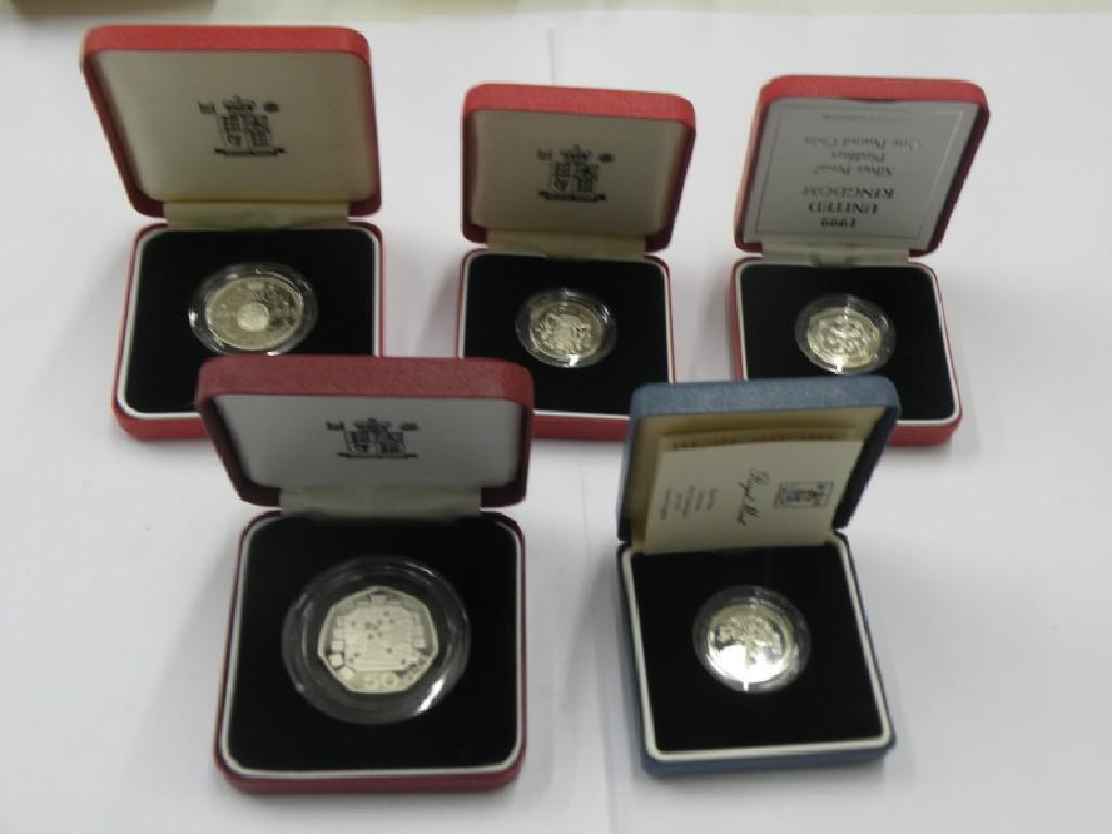 Appraisal: A silver proof one pound coin a silver proof two