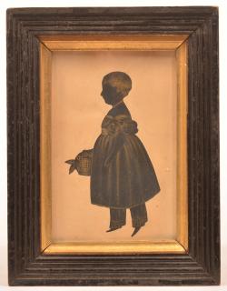 Appraisal: Unidentified Gold Embellished Silhouette of a Young Girl attributed to