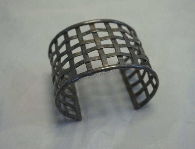 Appraisal: Vintage Sterling Silver marked only Very nice basket weave -