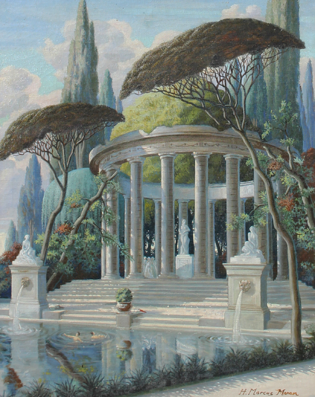 Appraisal: MORAN Henri Marcus American - ''Pool in Elysium'' Oil Canvas