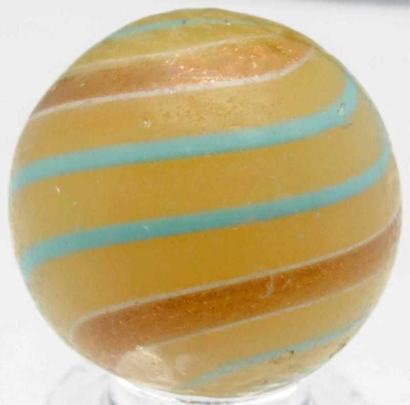 Appraisal: Butterscotch Banded Lutz Marble Butterscotch opaque base with outer baby