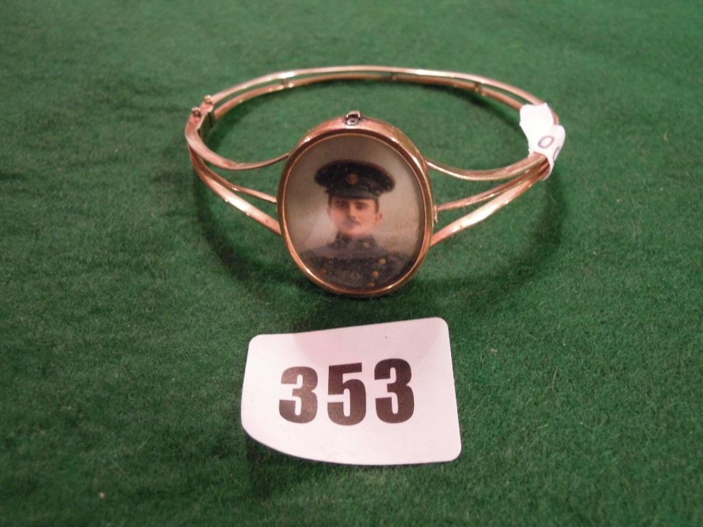 Appraisal: A memorial bracelet set with a portrait of Lieutenant John