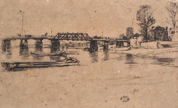 Appraisal: JAMES ABBOT MCNEILL WHISTLER AMERICAN - Chelsea Bridge etching and