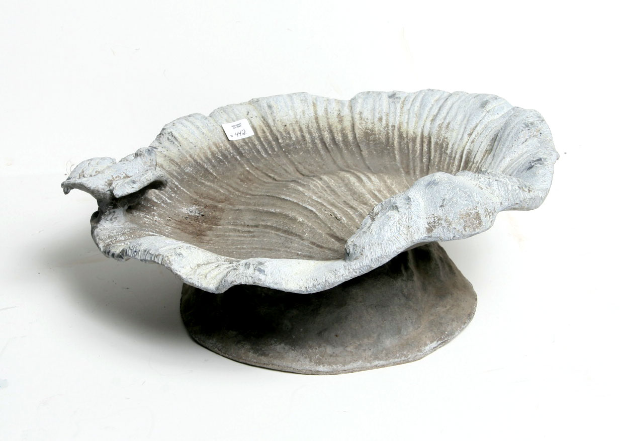 Appraisal: LEAD SHELL-FORM BIRD BATH Width inches