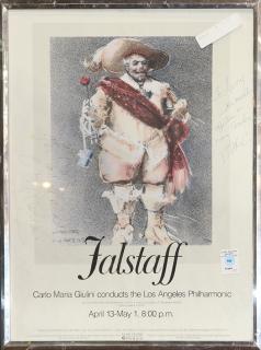 Appraisal: Falstaff poster advertising the Los Angeles Philharmonic production Falstaff poster