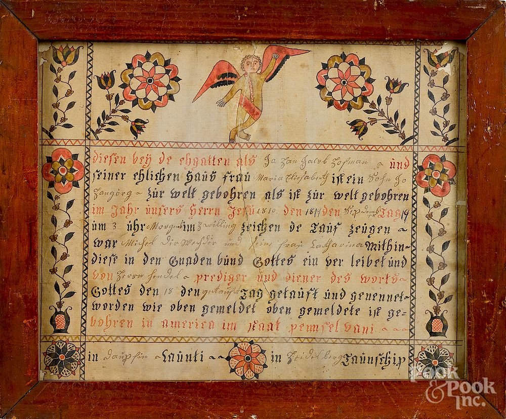 Appraisal: Cross Legged Angel Artist fraktur Exclusive on Bidsquare Cross Legged