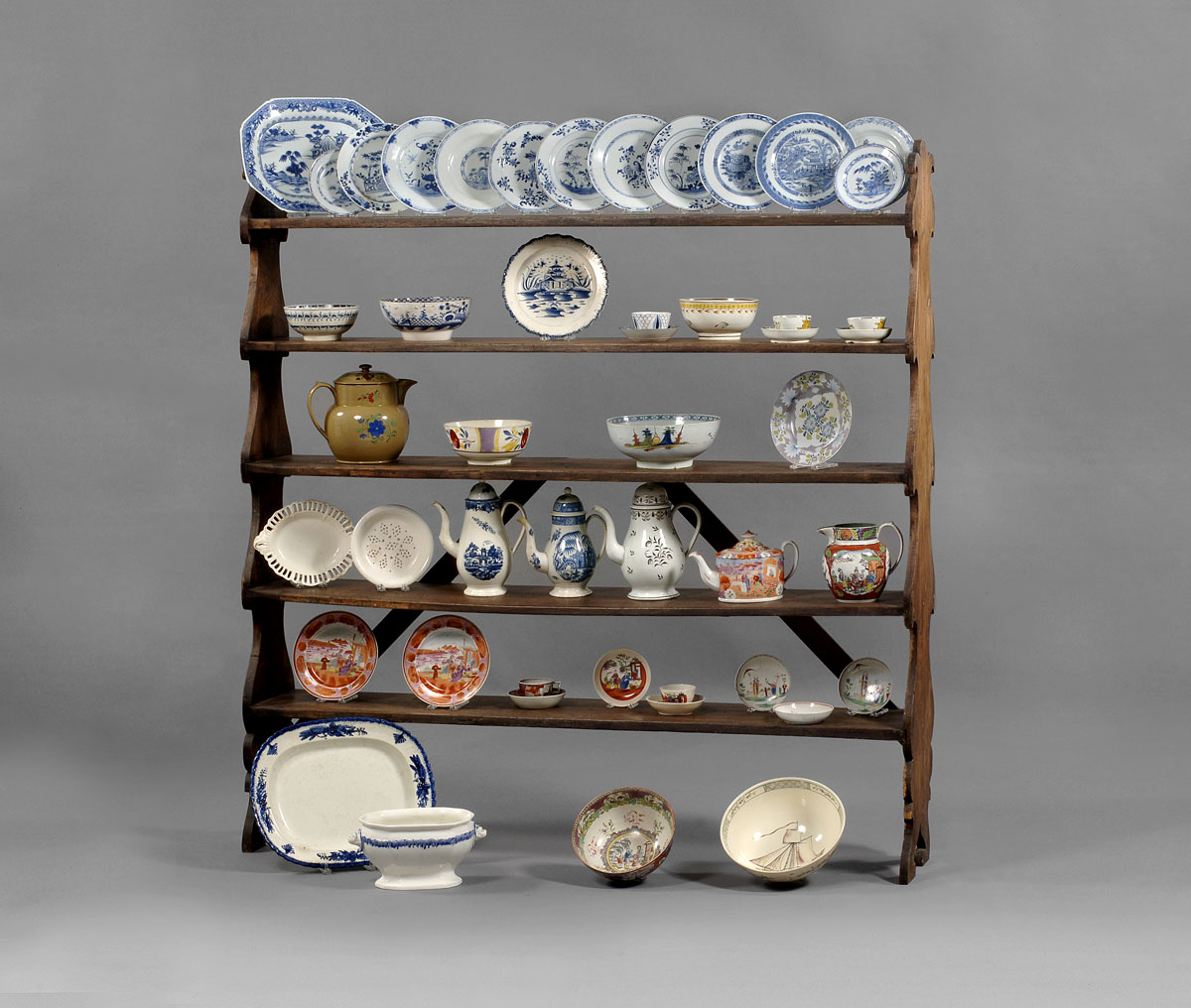 Appraisal: TWO ENGLISH DELFT POLYCHROME WARES MID-LATE EIGHTEENTH CENTURY Comprising a