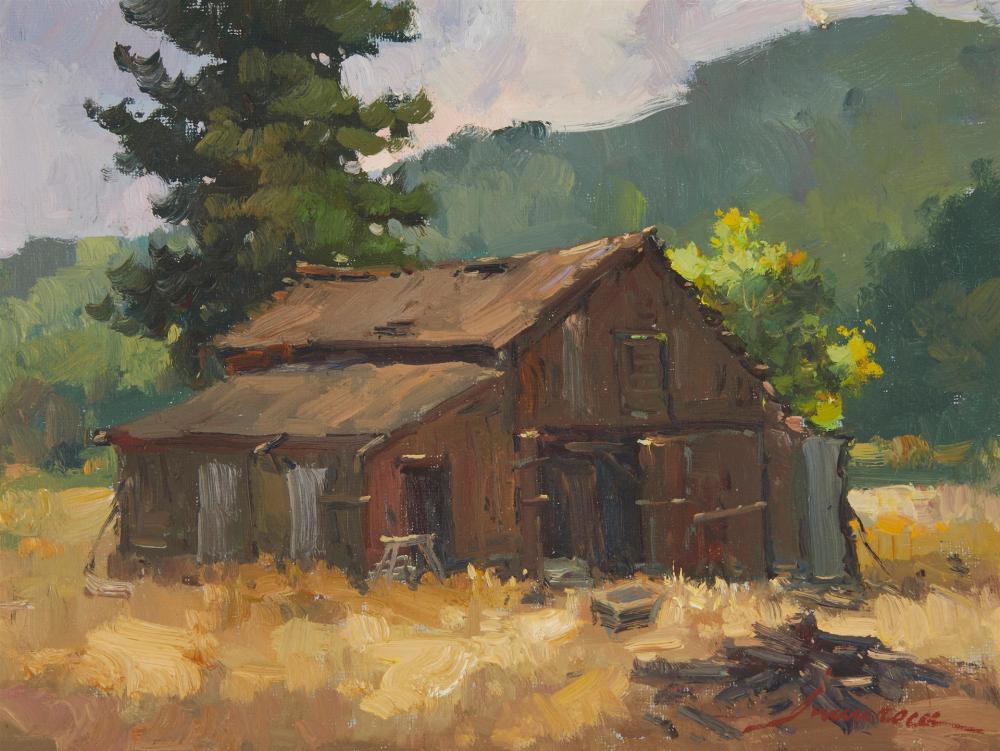 Appraisal: Junn Roca b Century Old Barn Oil on canvas Signed