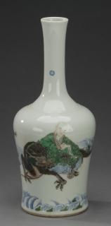 Appraisal: Chinese famille verte louhan and dragon vase h Chinese famille