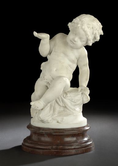 Appraisal: After Albert-Ernest Carrier-Belleuse French - Infant Support a Carrara marble