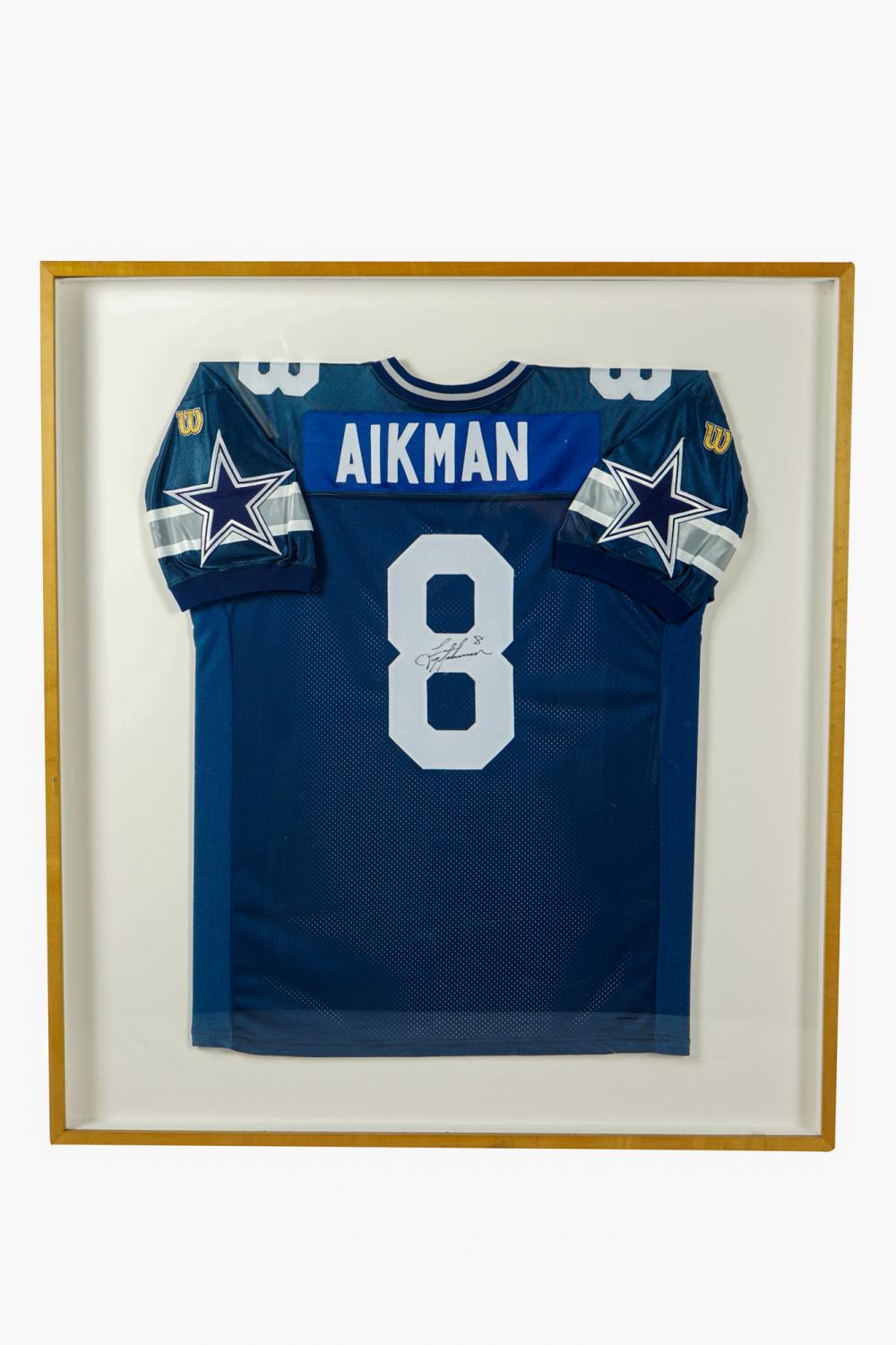 Appraisal: TROY AIKMAN SIGNED JERSEYmounted and framed under glass Provenance The