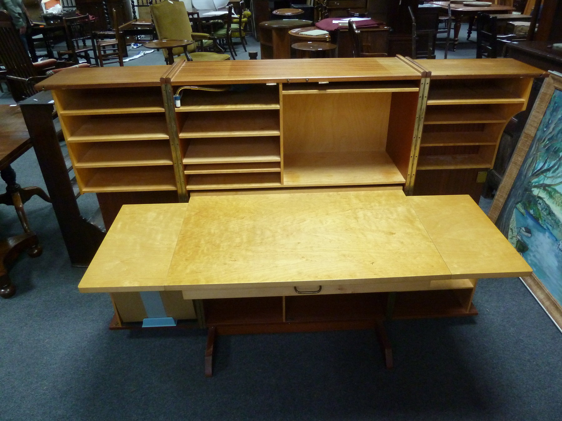 Appraisal: A th Century Scandinavian teak cabinet fitted a sliding tray