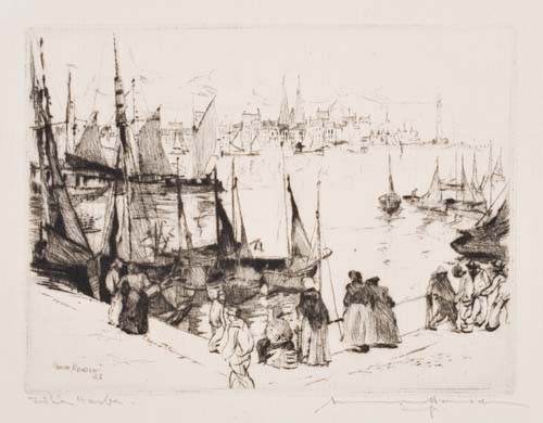 Appraisal: ARMIN HANSEN Two etchings with drypoint Resting Fleet x mm