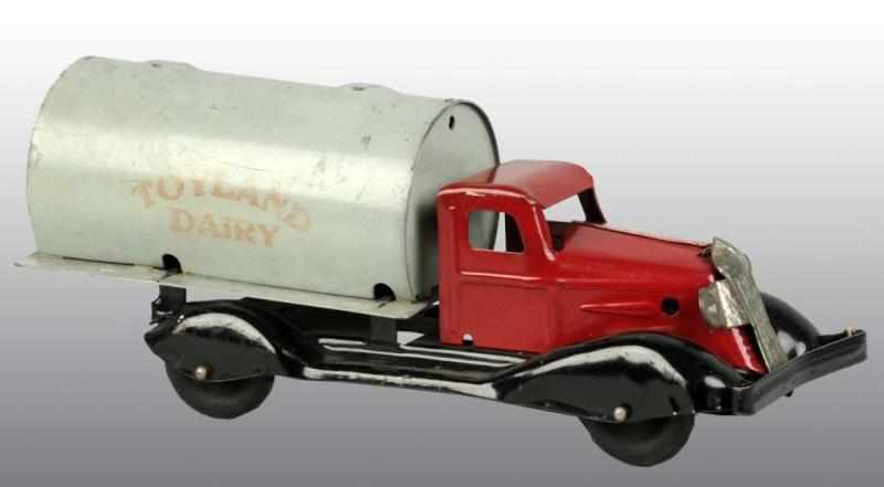 Appraisal: Marx Pressed Steel Toyland Dairy Truck Toy Description Very scarce