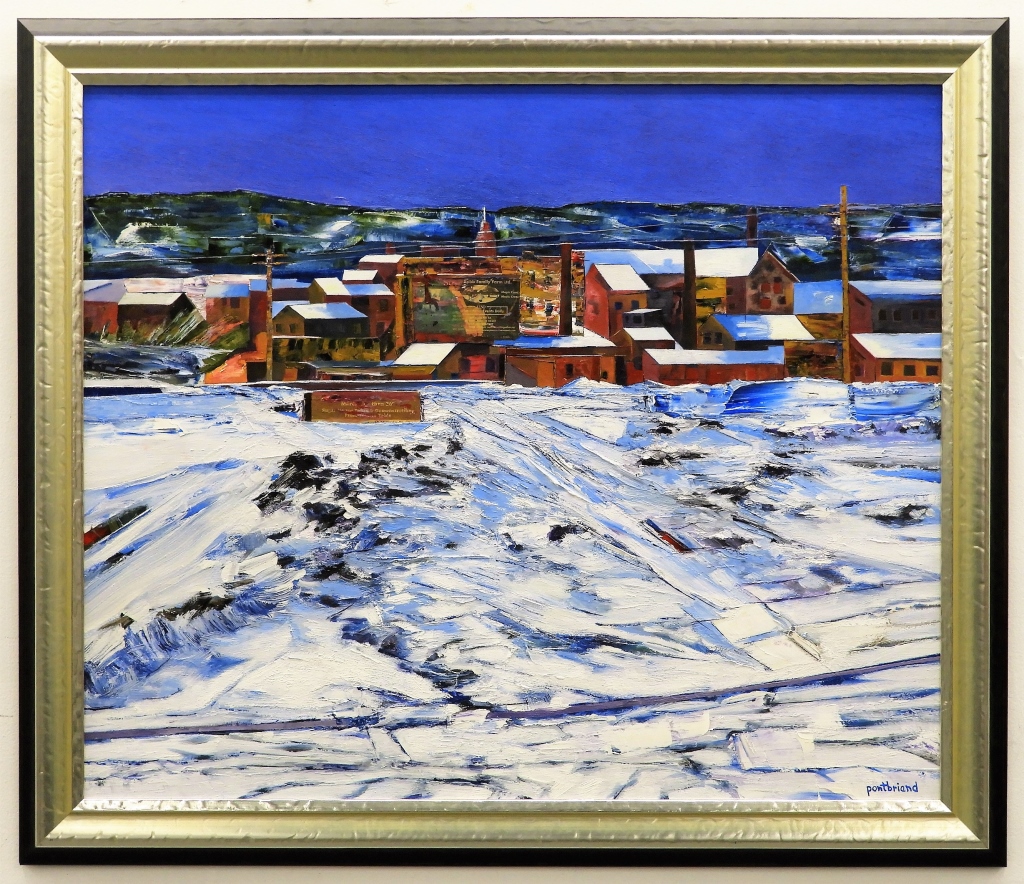 Appraisal: ROGER PONTBRIAND MODERN WINTER CITY PAINTING United States d Urban