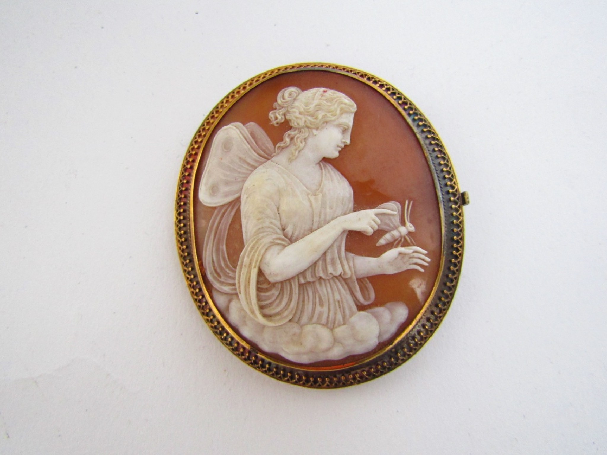 Appraisal: A large cameo clasp brooch carved with relief profile of