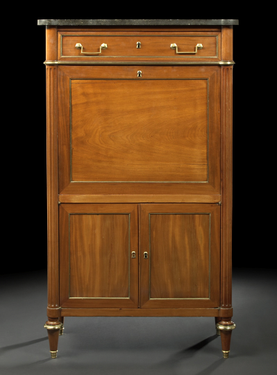 Appraisal: Louis XVI-Style Mahogany and Marble-Top Secretaire a Abattant fourth quarter