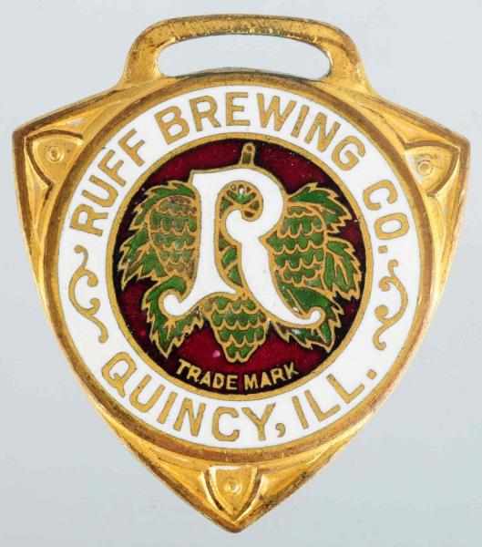 Appraisal: Ruff Brewing Co Enameled Watch Fob Manufactured by Green Duck