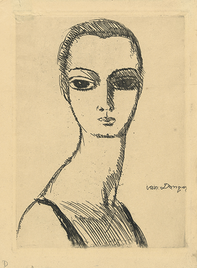 Appraisal: KEES VAN DONGEN Girl with Swan's Neck Etching printed in