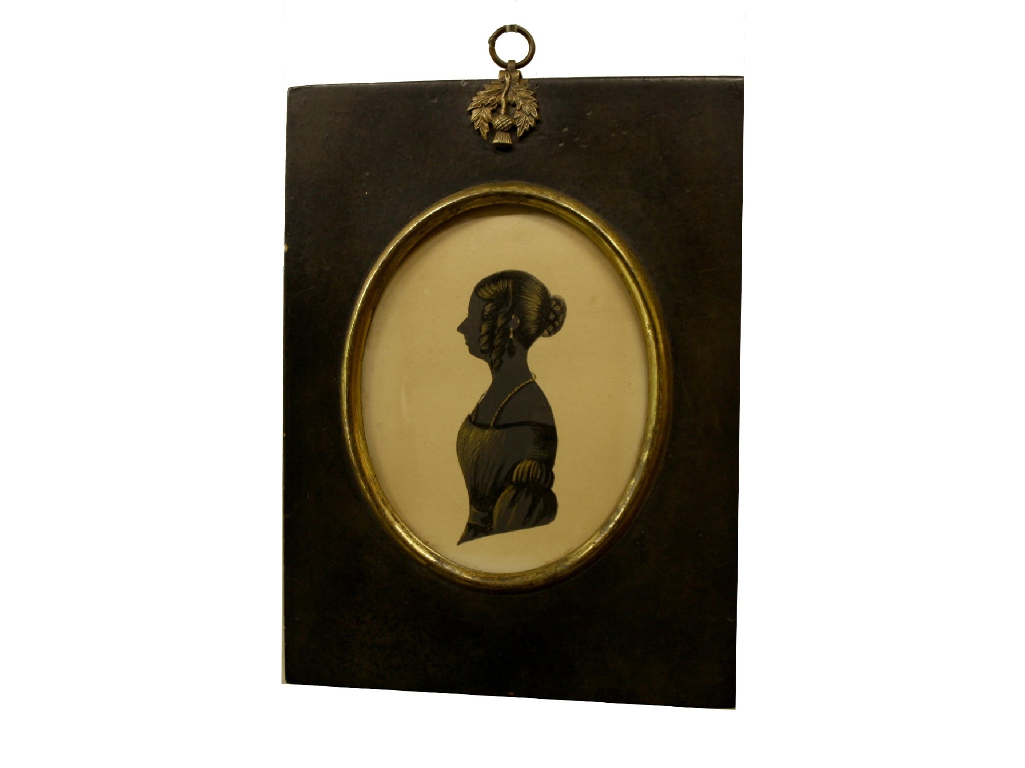 Appraisal: English School - Bronzed half length silhouette study of a